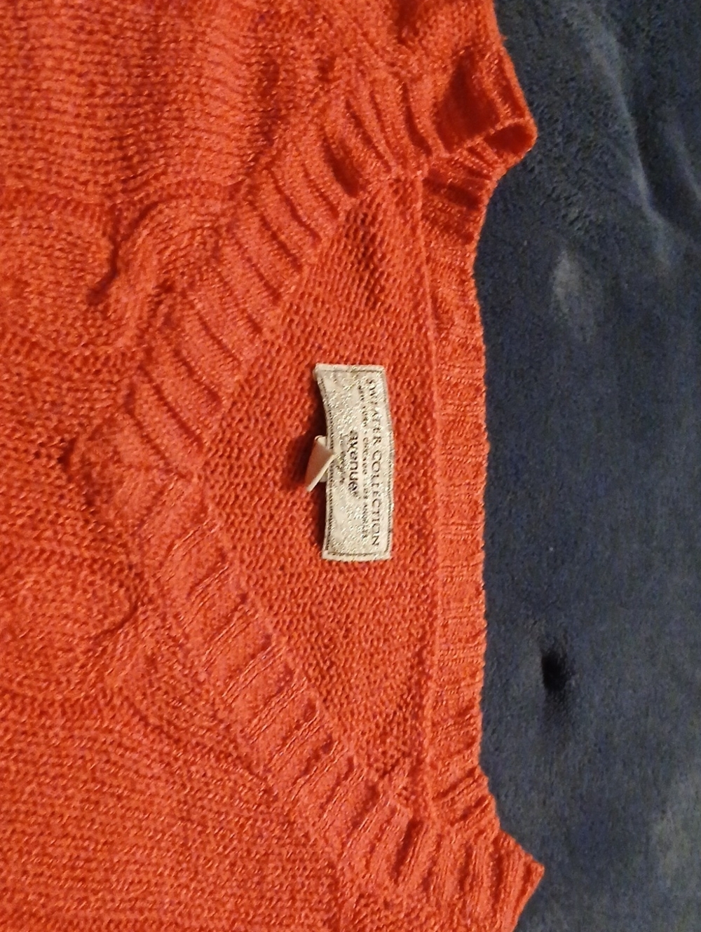 Avenue Men's V-Neck Sweater in Rust Orange
